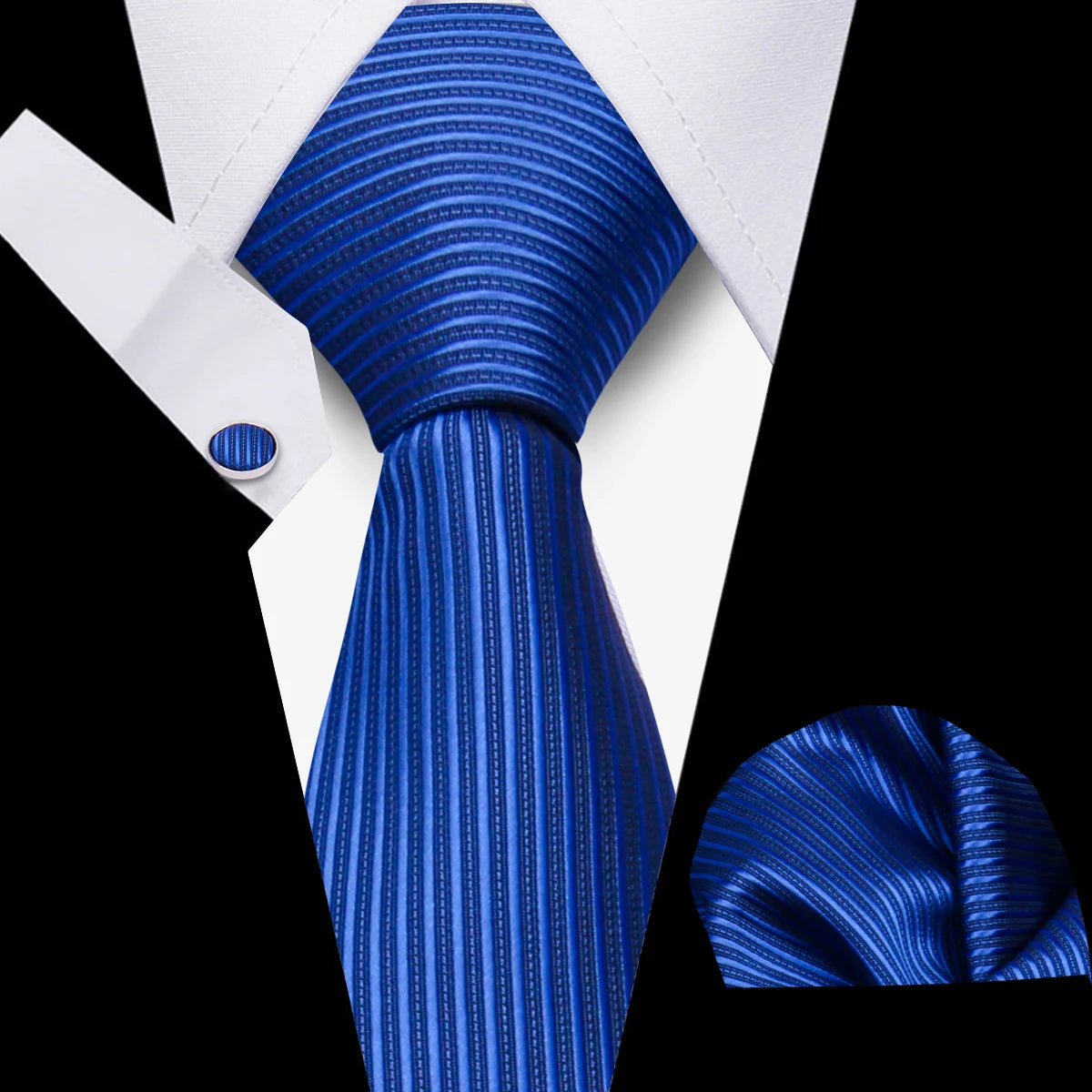 Tie Men Business Necktie Set Classic Plaid Cufflinks Handkerchief For Suit Wedding High Quality 3pcs Ties Sets Formal Gravata