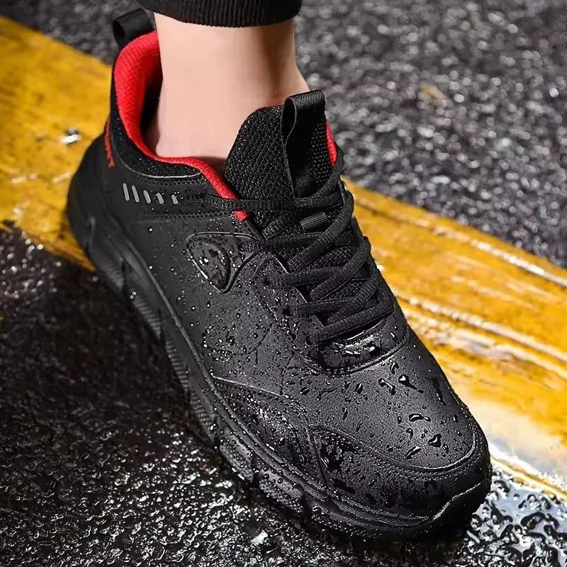 Men's Waterproof Work Shoes Lightweight Comfortable Anti Slip Shock-absorbing Sneakers Outdoor Casual Tennis Fashionable Shoes
