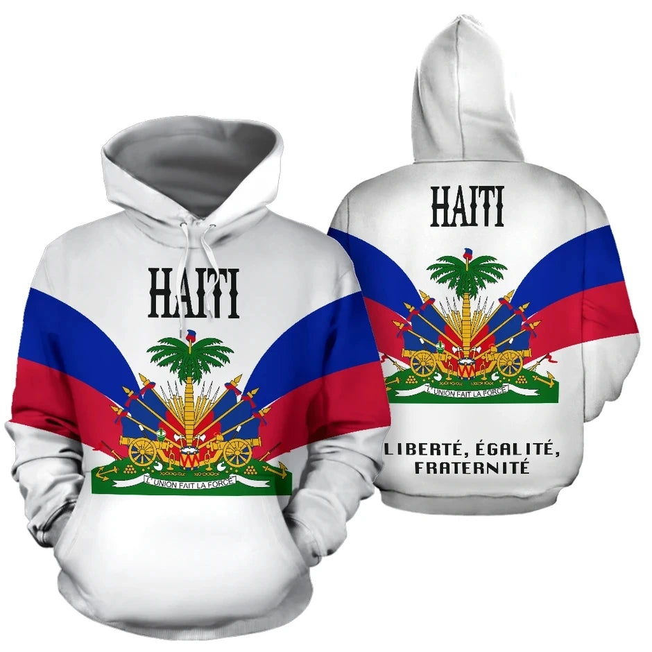 Tessffel Country Emblem Flag Caribbean Sea Haiti Island Retro Pullover Men/Women Tracksuit Jacket 3Dprint Streetwear Hoodies A12