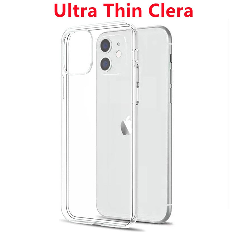 Silicone Soft TPU Phone Case for IPhone 13 12 Pro Max Mini 7 8 Plus Ultra-thin Back Cover Case for IPhone 11 14 Pro XS Max XR X