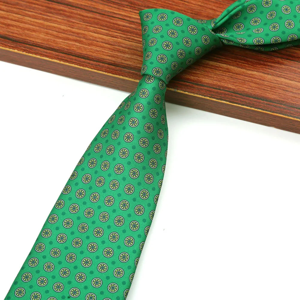 New 8CM Printing Ties For Men Necktie Paisley Floral Designer Scarf Tie For Groom Business Wedding Party