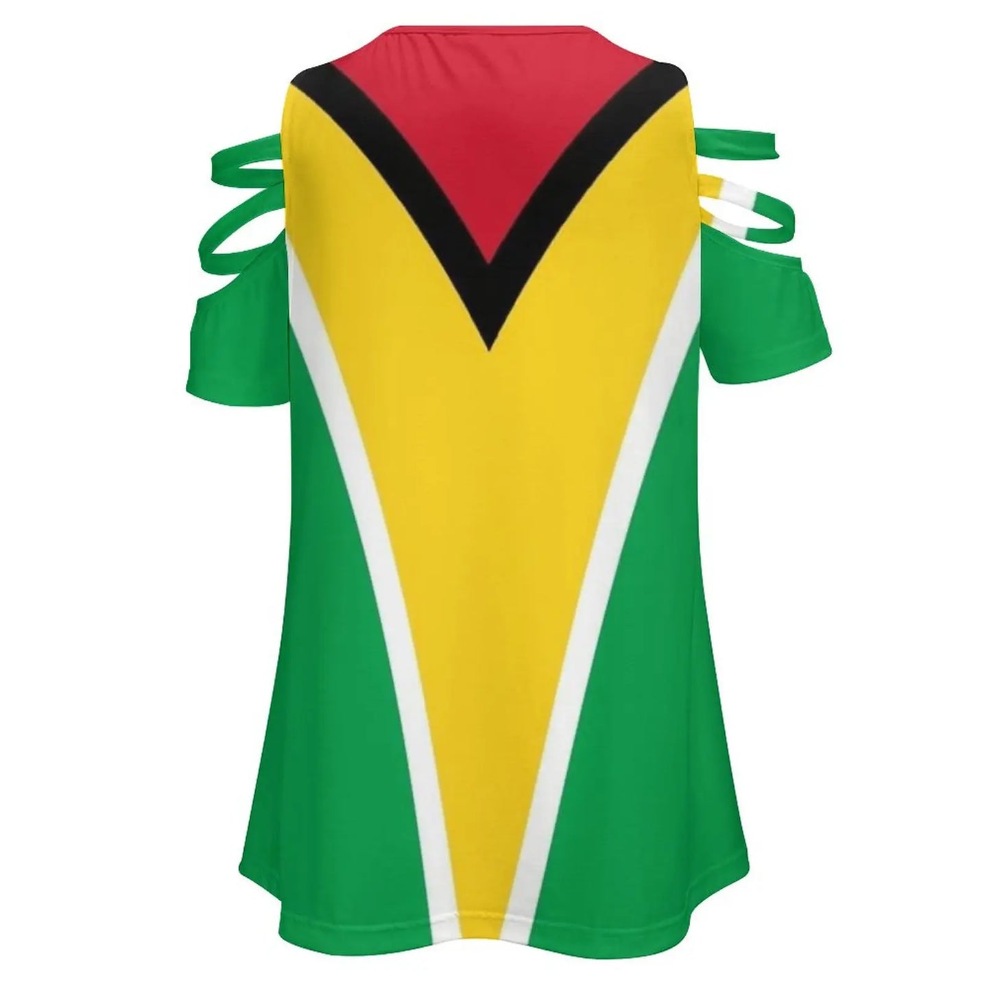 Guyana National Flag Women Zipper Sexy Printed Vintage T Shirts Tops Full Print T-Shirt Guyana Guyanese Guyana Flag Caribbean