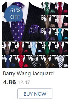 Barry.Wang Gold Silk Mens Tie Hanky Cufflinks Set Yellow Beige Orange Luxury Jacquard Necktie For Male Wedding Business Party