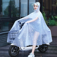 Raincoat, single person, women's transparent bicycle, electric bike, electric bike, special long one-piece raincoat