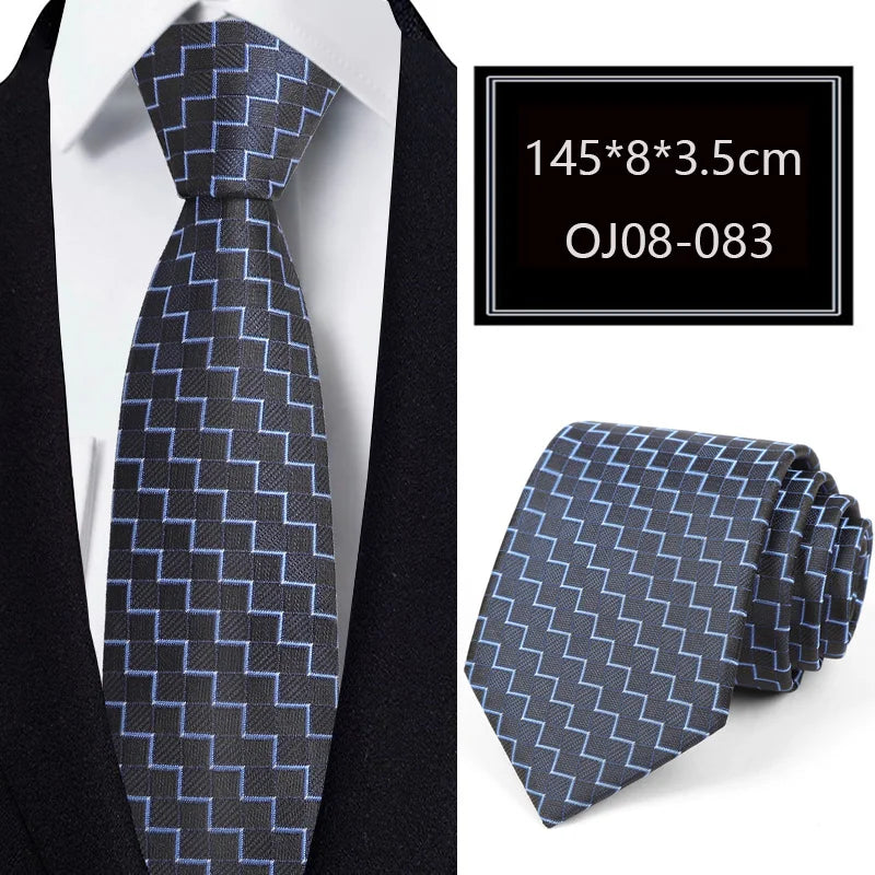 Luxury 56 Colors New Men's Tie Classic Floral Stripe Plaid 8cm Jacquard Neck Tie Necktie For Men Business Wedding Party
