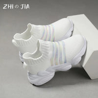 Children's Slip On Socks Shoes Mesh Casual Sports Shoes teenagers Lightweight and Comfortable Running Footwear 27-40
