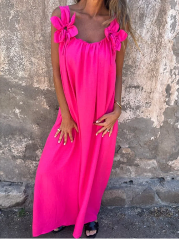 V-neck Solid Color Short Sleeved Lace Up Women's Dress High Street Fashion Elegant Commuting Style Summer Dresses