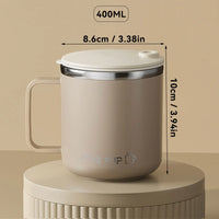 400ML Insulated Coffee Mug With Sliding Lid 304 Stainless Steel Double Wall Water Cup Sealed Milk Coffee Cup Student Drinkware