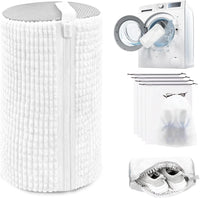 Machine Washable Shoe Washing & Drying Bag with Soft Fiber - Durable Polyester Laundry Protector for Shoes Adjustable Strap