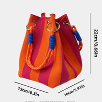 Ladies Retro Multicolor Handbag - Large Capacity Tote Bag with Buckle Closure And Fixed Shoulder Strap Durable for Work And Trav