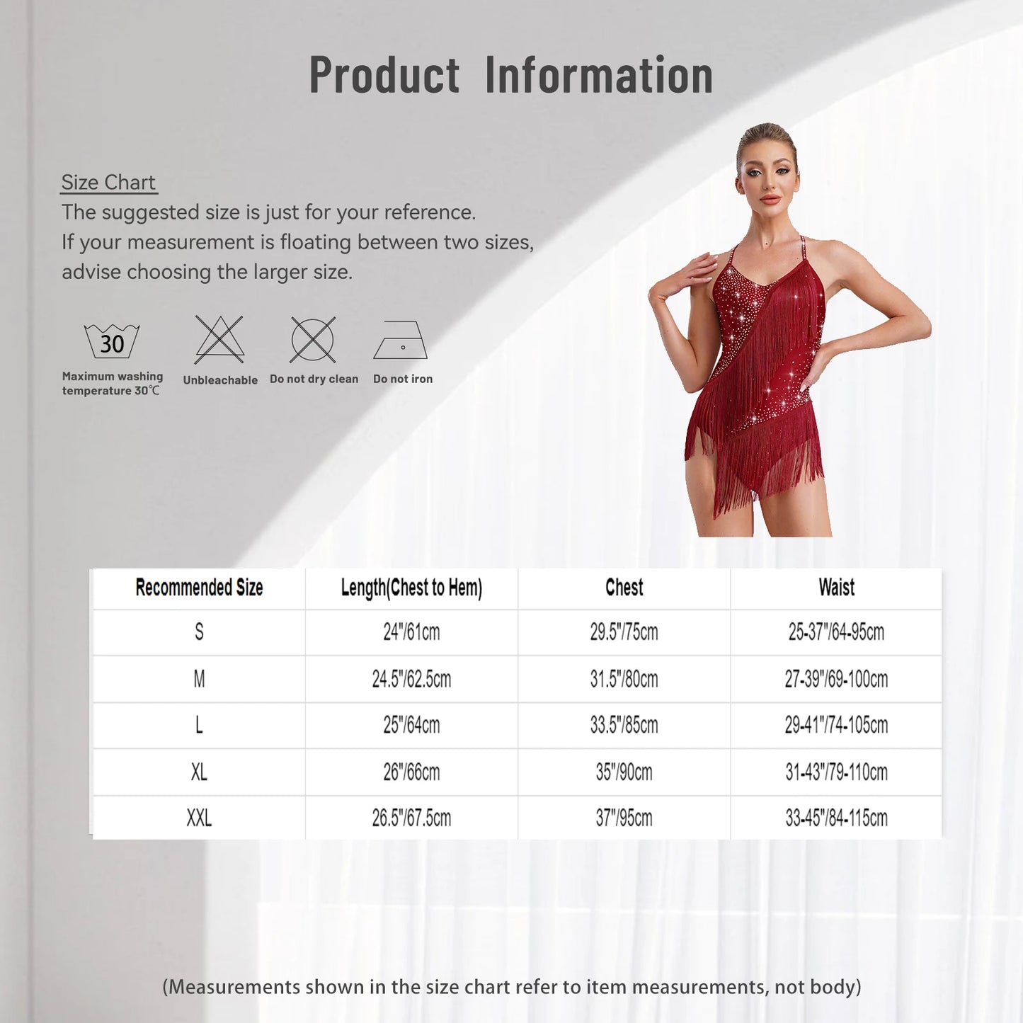 Women Latin Dance Leotard Sleeveless Halter Neck Rhinestones Adorned Backless Tassels Leotard for Performance Competition