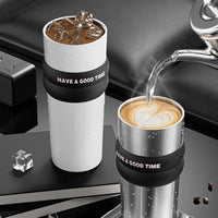 Stainless Steel Vacuum Insulated Bottle Large Caliber Large Capacity Thermal Cup With Straw with Lifting Rope Insulated Cup Car