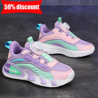 Childrens Sports Shoes 2026 New Mesh Rebound Daily Casual Walking Shoes Comfortable Anti Slip Flat Bottom Girls Jogging Shoes