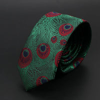 New Men Ties Solid Color Stripe Print Floral 6cm Jacquard Business Neckties Narrow Skinny Tie Wedding Prom Daily Wear Accessory