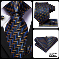 Hi-Tie Blue Business Solid 100% Silk Men's Tie NeckTie 8.5cm Ties for Men Formal Luxury Wedding High Quality Gravata