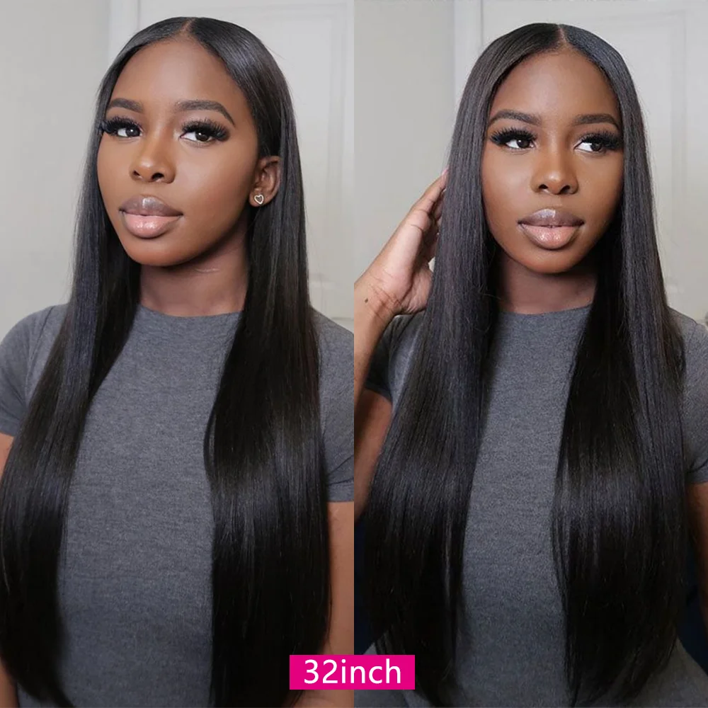 30 40inch Straight Human Hair Bundles with 5x5/6x6 Closure Brazilian Raw Bundles 100%Human Hair 13x4 Frontal Closure And Bundles