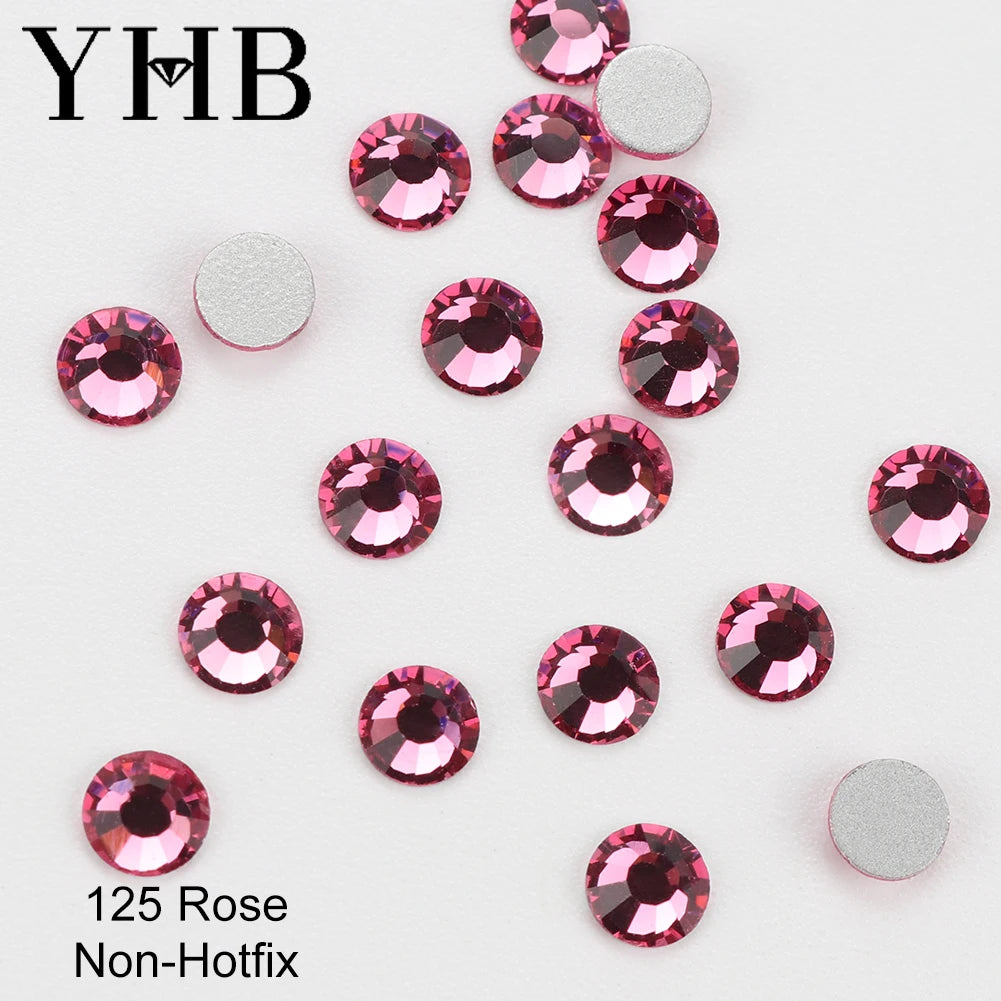 YHB 101-133Cold Fixation Crystal Cristales Flatback Silver Back Non Hotfix Rhinestones For Bags Shoes Garment Phone DIY Nail Art