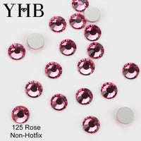 YHB 101-133Cold Fixation Crystal Cristales Flatback Silver Back Non Hotfix Rhinestones For Bags Shoes Garment Phone DIY Nail Art