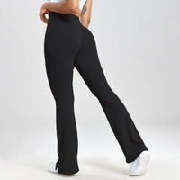 Flare Leggings Yoga Pants Pocket Women High Waist Wide Leg Pants Women Gym Fitness Sports Black Flared Pant Latin Dance Trousers