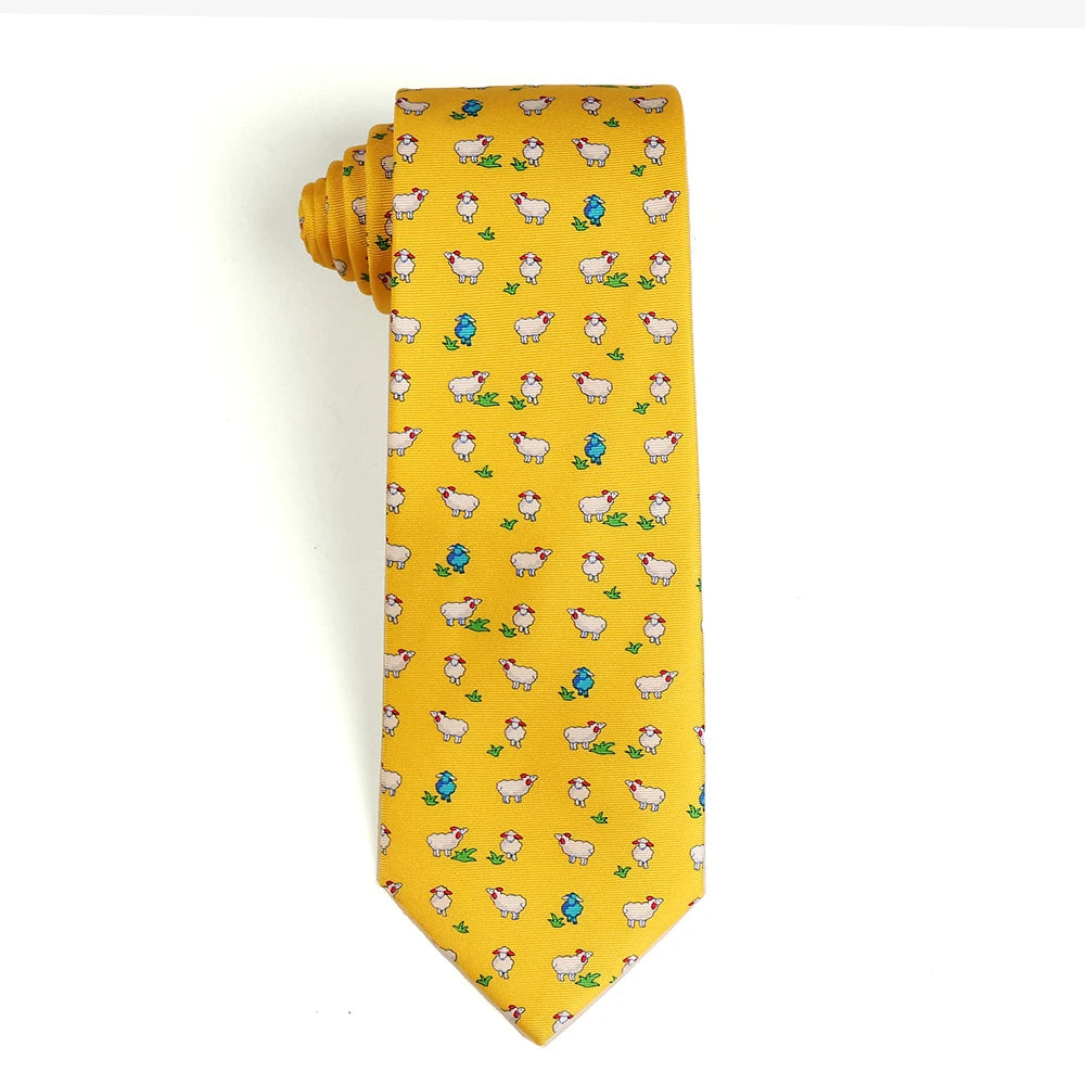 Tailor Smith 100% Silk Ties For Men Handmade Necktie With Animal Pattern Tie Father's Day Birthday Gift Tie