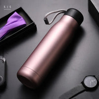 JUSTINLAU 400/550ML Thermo Bottle Vacuum Flasks with Rope Stainless Steel Outdoor Travel Cups Portable Thermal Water Bottles