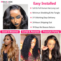 30 Inch Lace Front Wig T Part Transparent Lace Frontal Wigs For Women Remy Brazilian Body Wave Human Hair Wigs 4x4 Closure Wig