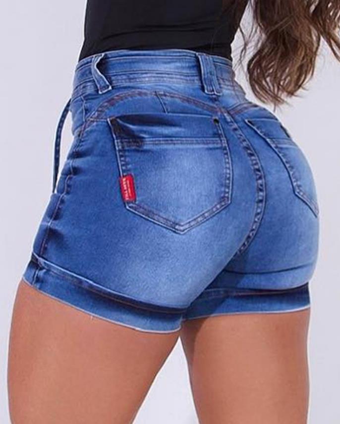 Sexy High Waist Tied Detail Denim Shorts