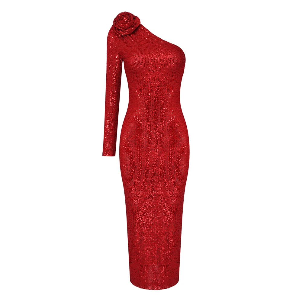 VC Red Christmas Dress For Women Sexy One Shoulder Sparkle Glitzy Sequ Mega Mart Center VC Red Christmas Dress For Women Sexy One Shoulder Sparkle Glitzy Sequ Mega Mart Center