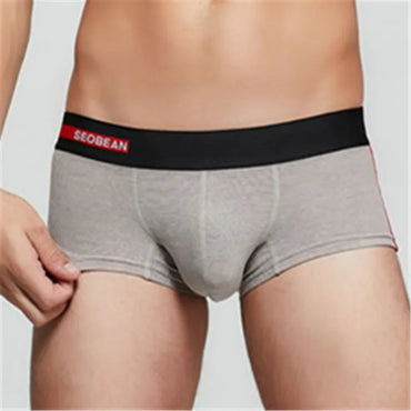 5 colors Men's Underwear Medium Waist Breathable Fashion Patchwork U-pouch Bag U-type Bag Push Up Sexy Boxers