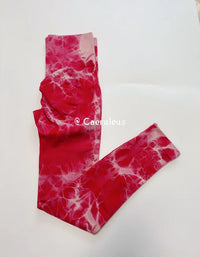 Women Gym Tie Dye Scrunch Shorts Fitness Seamless Nylon High Waist Sports Leggings Stretch Yoga Pants Workout Running Tights