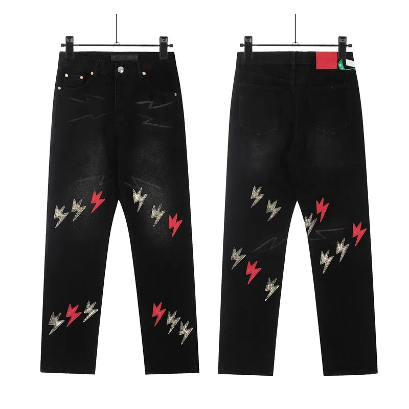 Spring Summer New Fashion Casual Hip Hop Softened Denim Straight Leg Pants High Street Men Women Loose Comfortable Jeans