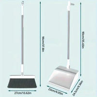 1 Set Household Broom And Dustpan Set Durable Sweeping Broom And Dustpan With Long Handle For Home Office School Dorm