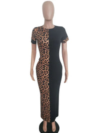 2019 Autumn Summer Women Fashion Leopard Print Bodycon Long Maxi Dress Sexy Club Party Dresses Vestidos  GLLD8600