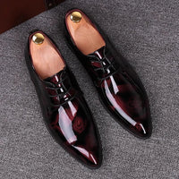 Men's Dress Shoes Patent Leather Business Shoes Pointed Toe Zapatos Hombre Oxfords Shoes For Men Sapatos Social Masculino