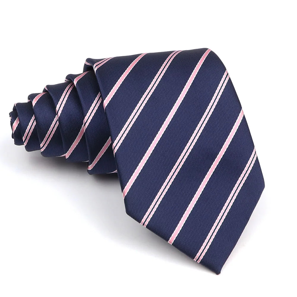 New Striped Tie Men's 8cm Ties Business New Year Gift Classical Necktie Office Accessories Men Costume Daily Wear Wedding Party