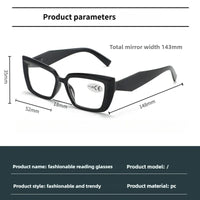 Men Women Small Square Frame Reading Glasses Fashionable Trendy Ultralight Presbyopia Retro HD Far Sight Eyeglasses Plus Diopter