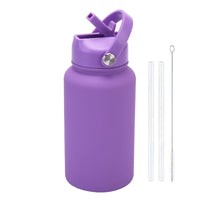 PuraCool Custom Water Bottle 650ml/22oz Insulated Thermos Personalized Tumbler Flask with Straw
