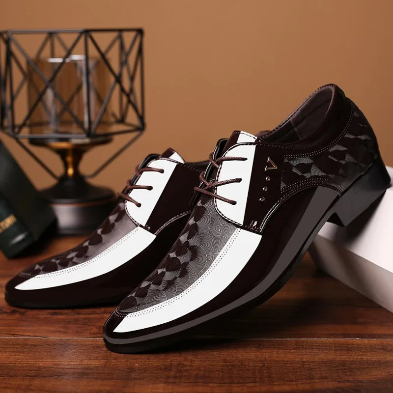 Men's Groom Wedding High-end Leather Shoes Men's Business Casual Leather Shoes Plus Size 39-47