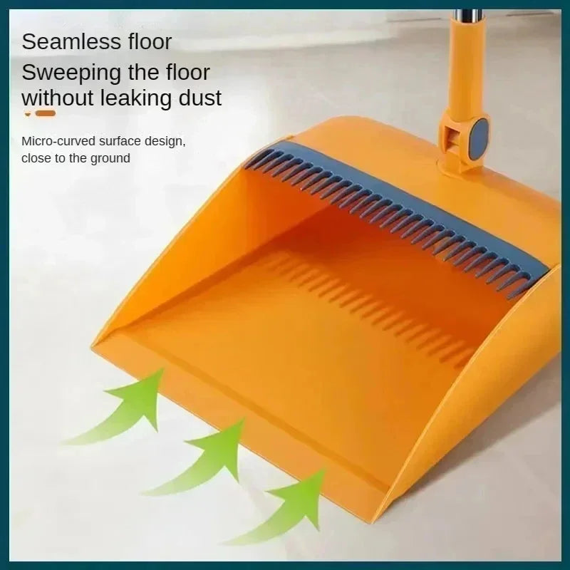 1 Set Household Broom And Dustpan Set Durable Sweeping Broom And Dustpan With Long Handle For Home Office School Dorm