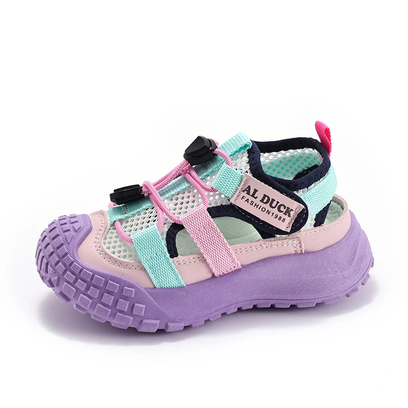 Spring New Mesh Breathable Childrens Sports Shoes Versatile Simple Campus Running Shoes Fashionable Foot Protection Casual Shoes