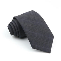 Mens Ties 7cm Classic Wool Handmade Skinny Grey Plaid Neckties Striped Narrow Collar Slim Cashmere Casual Tie Accessories Gift