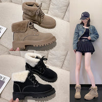 Winter padded warm cotton shoes, versatile and fashionable high-top women's shoes