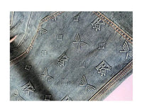 Embossed Trendy Workwear Jeans Men's Loose Straight Leg Retro Washed Trendy Casual Pants