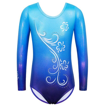 Ballet Leotard Long Sleeve Dance Wear Gradient Red Color Gymnastics