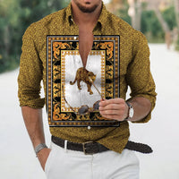 New Luxury Style Print Men's Turn-down Collar Button Shirt Casual Long Sleeve Shirt Fashion Streetwear Trend Tops Comfortable
