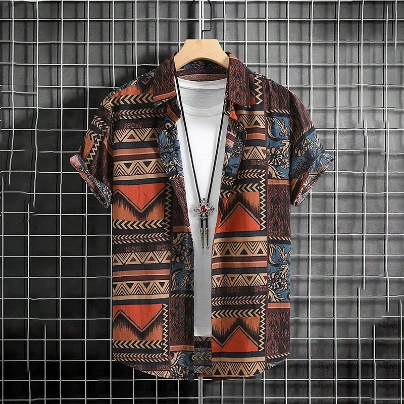 Summer 3d graffiti print shirt Casual fashion business men Hawaiian shirt Women Holiday button shirt ropa de hombre