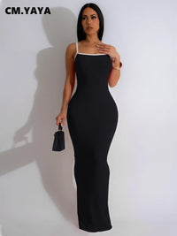 CM.YAYA Women Sleeveless Strapless Long Maxi Dress 2024 Summer Streetwear Beach Evening Sexy Night Club Party Dresses Vestidos