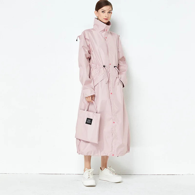 Fashionable Extended Full Body Care Adult Couple Raincoat Outdoor Walking Trench Coat Style Raincoat