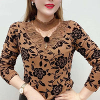 Blouse Women Turtleneck Print Women Fall and Winter Clothes 2020  Long Sleeve Top Blusas Ropa De Mujer