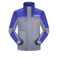 Mens Factory Work Shirt Uniform Long Sleeve Turn-Down Collar Workwear Motor Mechanic Repair Workshop Two-pocket T-shirts Tops
